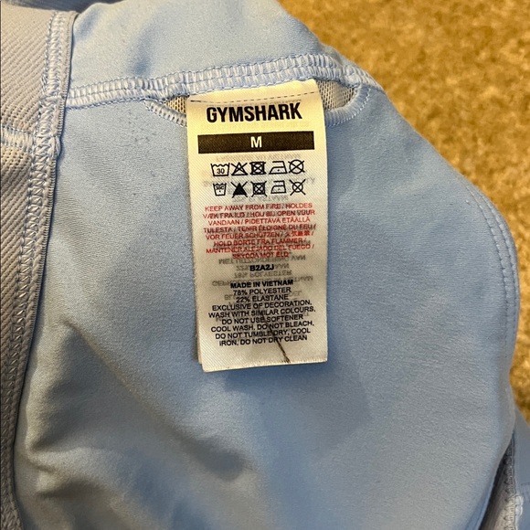 Gymshark BANDEAU SPORTS BRA Light Support Sky Blue Sports Bra Size Medium - Picture 7 of 8